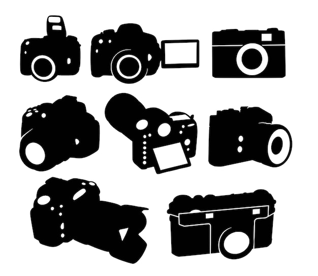 Vector camera photo equipment silhouette