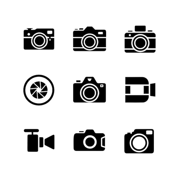 Camera and Photography Icon Set Vector Illustration