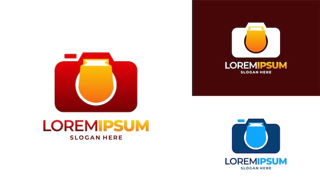 Camera photography logo designs concept vector, camera store logo