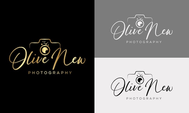 camera photography logo icon vector template