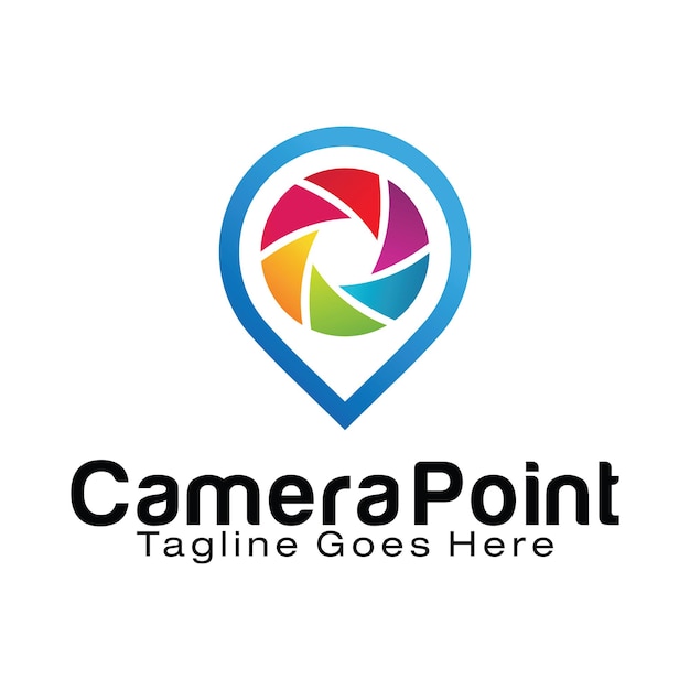 Camera point logo design template