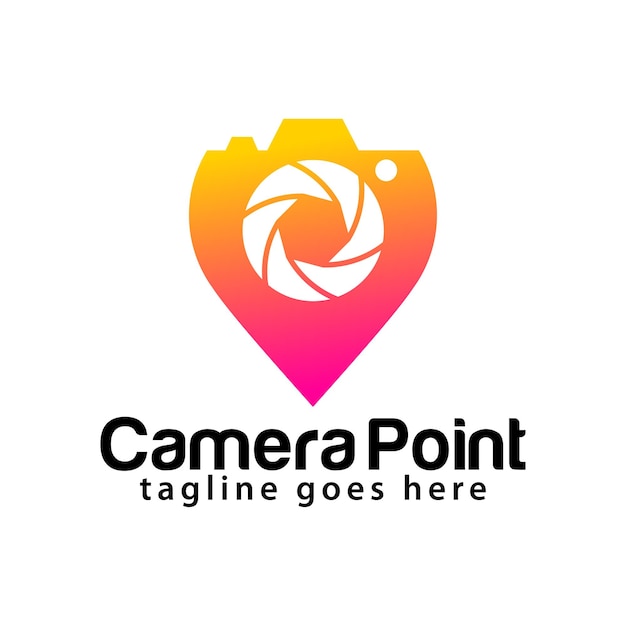 Camera point logo design template