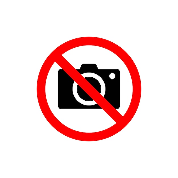 Vector camera prohibited sign vector