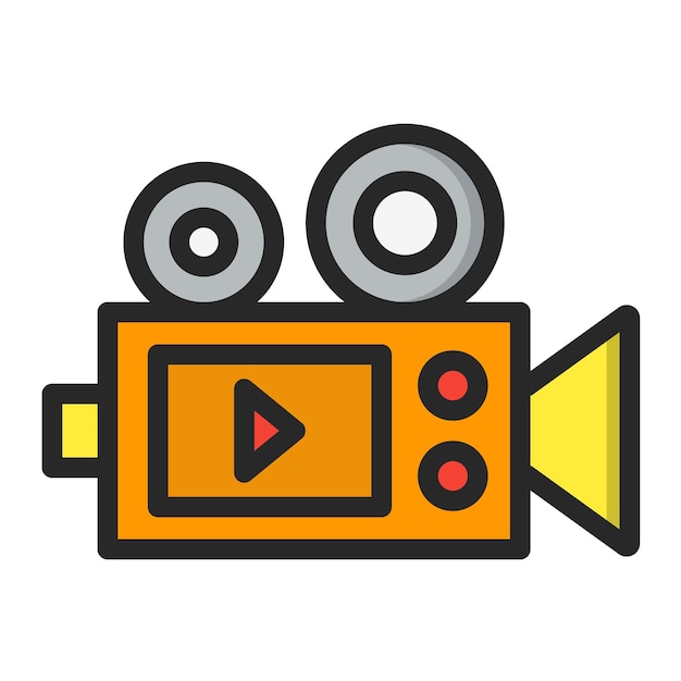 Vettore registrazione della fotocamera vector icon design illustration