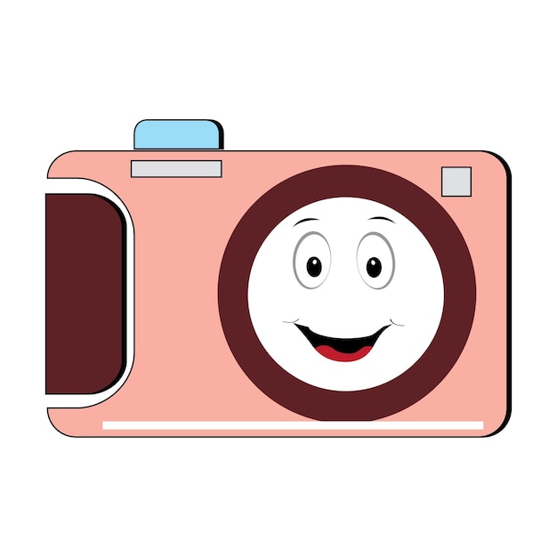 Vector camera retro mascot character cartoon camera mascot is smiling and with thumbs up vector