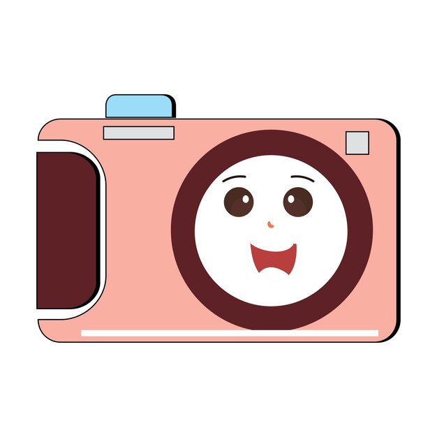 Vector camera retro mascot character cartoon camera mascot is smiling and with thumbs up vector