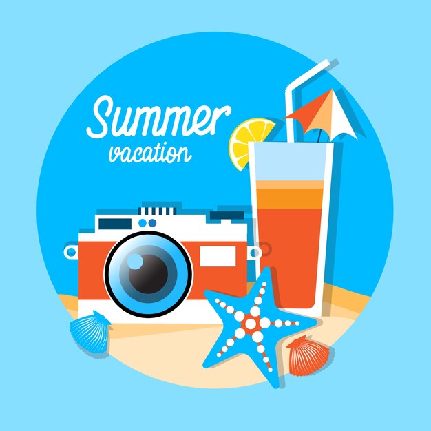 camera sea shell summer vacation