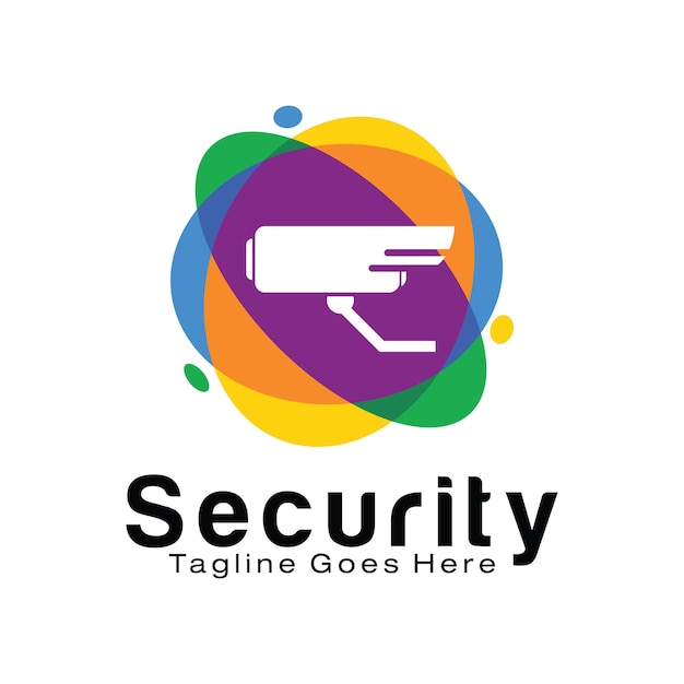 Modello di progettazione del logo di sicurezza della fotocamera