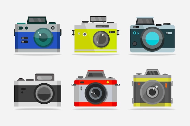 camera set icon vector illustration