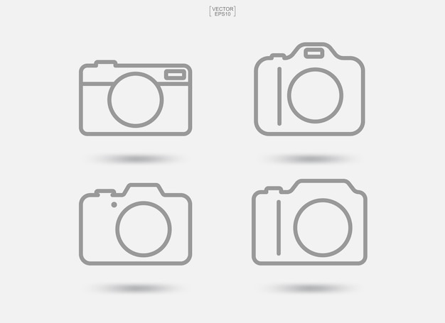 Camera sign and symbol. Photo icon or image icon. Vector illustration.