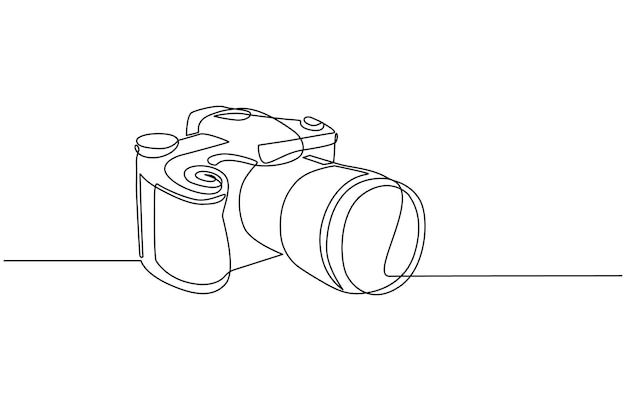 カメラ 単一線形画 一線形写真ツール 最小のロゴアイコン 細い線形タトゥーベクトル