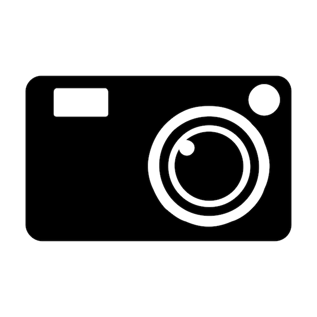 Camera statief icoon staat op een speciale front view Oud en Nieuw zwart-wit Movie video vector