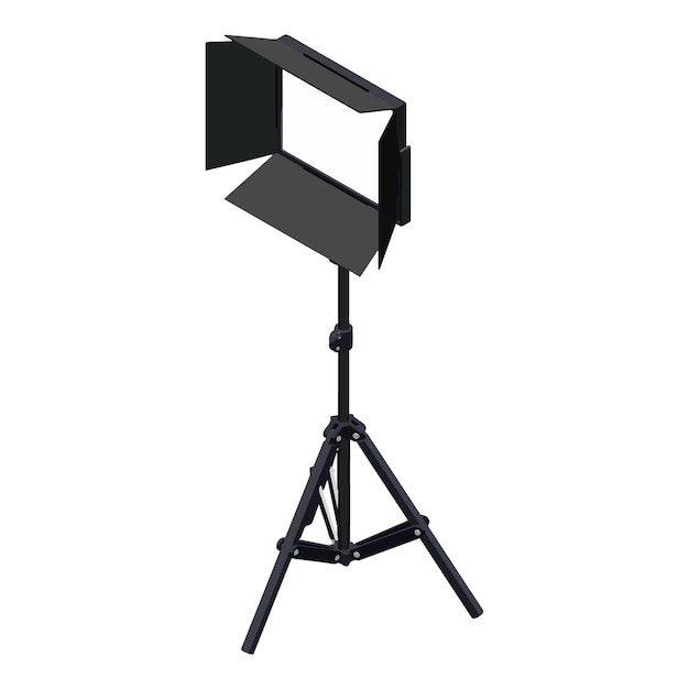 Camera studio licht pictogram Isometrisch van camera studio licht vector pictogram voor webdesign geïsoleerd op een witte achtergrond