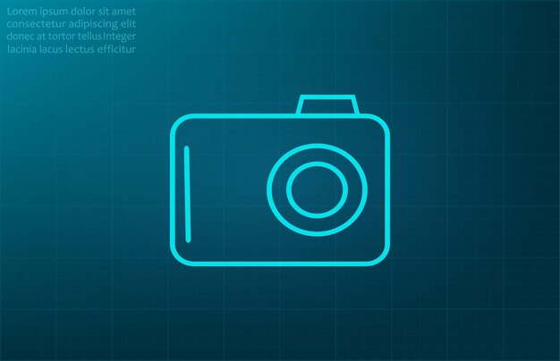 Camera symbol vector illustration on blue background EPS 10