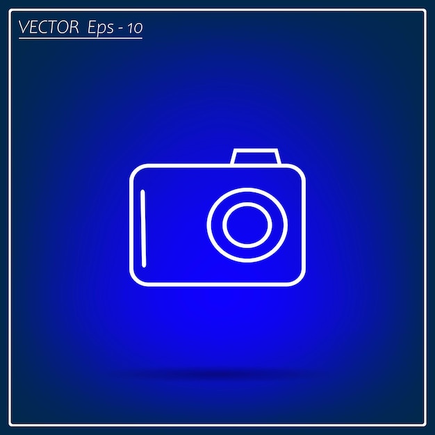 Camera symbol vector illustration on blue background EPS 10