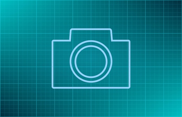 Camera-symbool Vectorillustratie op blauwe achtergrond Eps 10