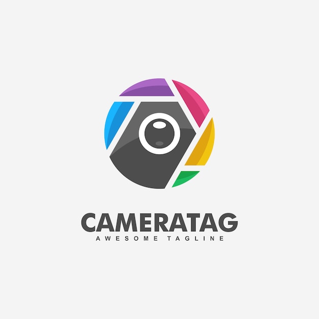 Camera tag concept иллюстрация