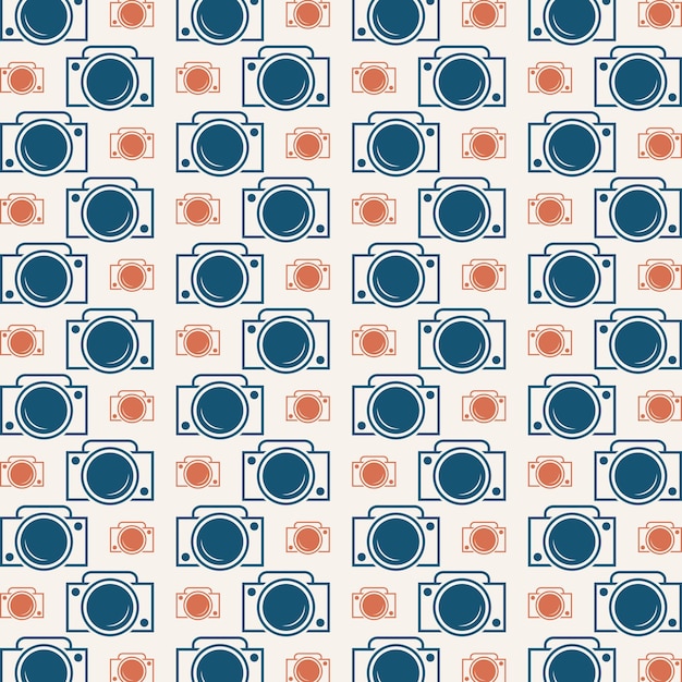 Camera trendy abstract seamless pattern vector illustration abstract background