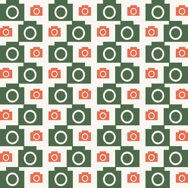 Camera trendy beautiful colorful repeating seamless pattern vector illustration background