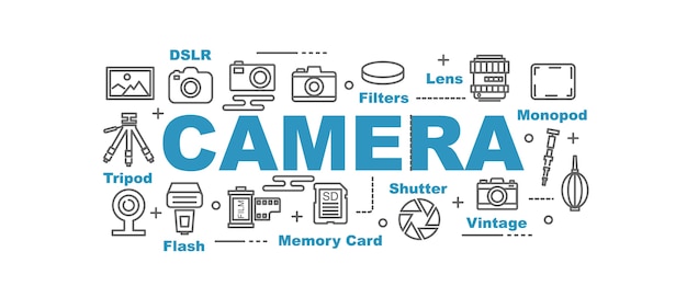 camera vector banner