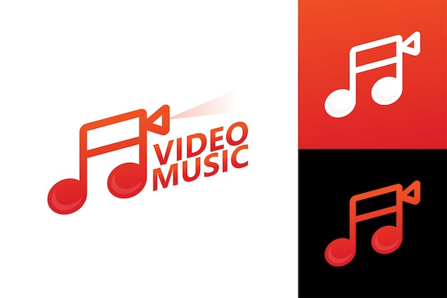 Camera video music logo template premium vector