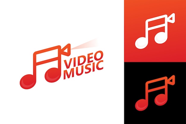 Camera video muziek logo sjabloon premium vector