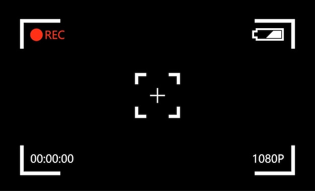 Mirino della fotocamera schermata di registrazione della fotocamera illustrazione vettoriale