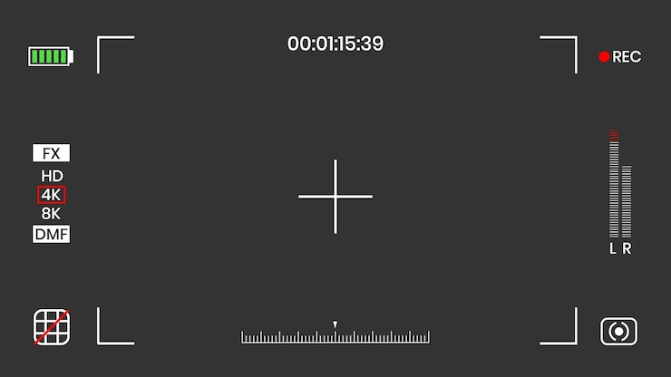 Vector camera viewfinder video or photo frame recorder flat style design vector illustration