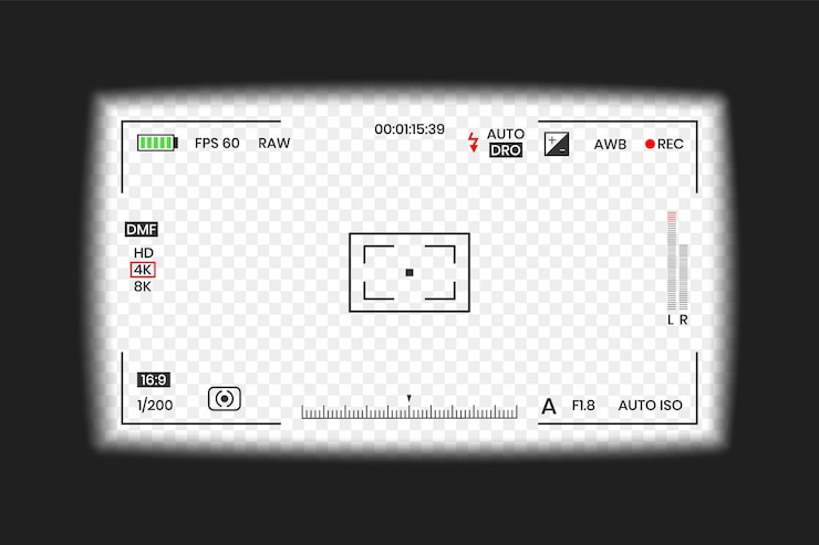 Vector camera viewfinder video or photo frame recorder flat style design vector illustration