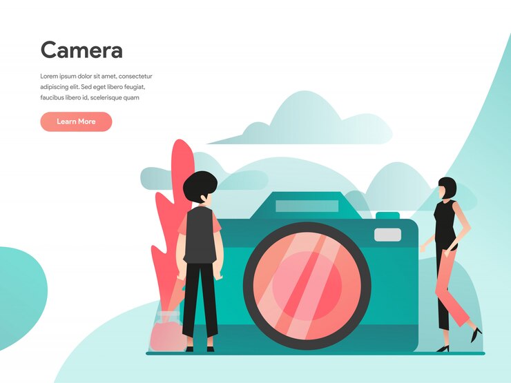 Vector camera web banner
