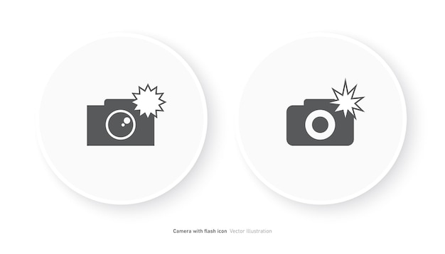 Камера с флеш-иконой дизайна фотосессии световой векторной иллюстрации