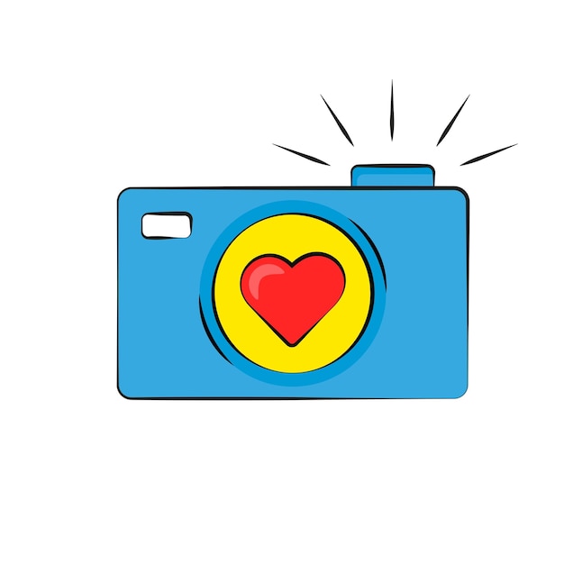 Camera with heart in groove style