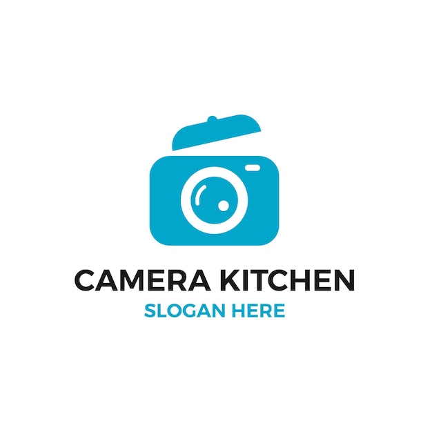 Camera with kitchen logo design template