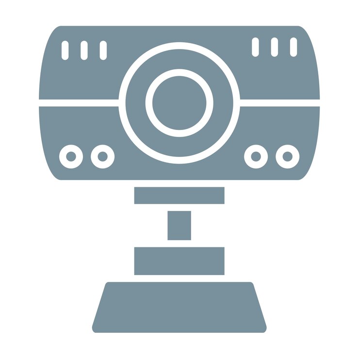 Vector a camera with a lens that says  the camera is a video camera