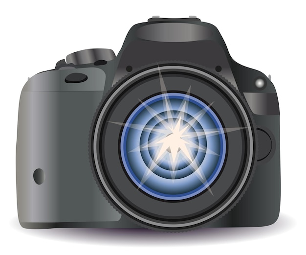 Vector camera with photo icon photography digital photo camera with image symbol photographer equipment