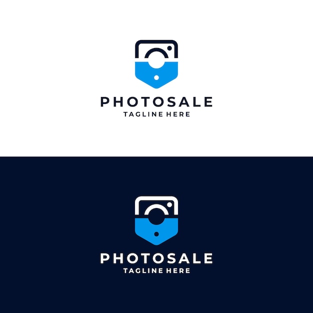 Camerafotografie met prijskaartje Logo-ontwerpinspiratie