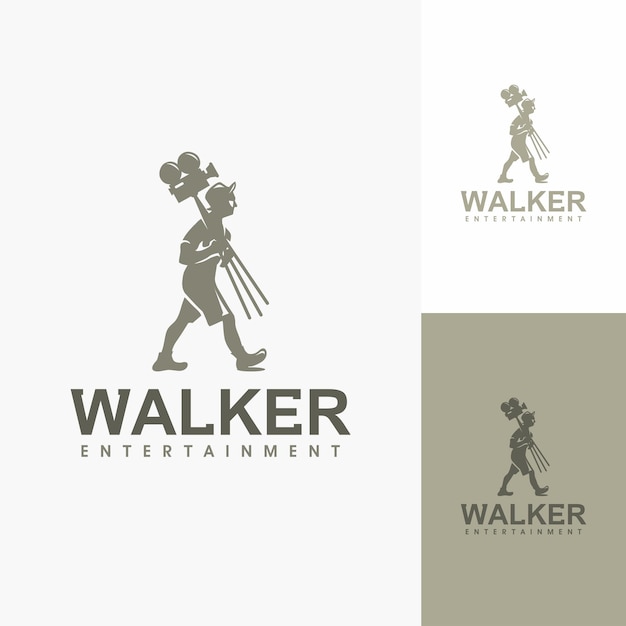 Vettore logo del cinema del direttore della cameraman