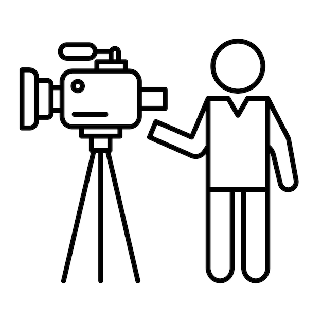 Cameraman Vector Illustration Style