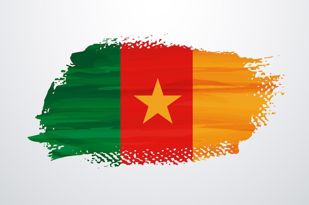 Cameroon brush paint flag