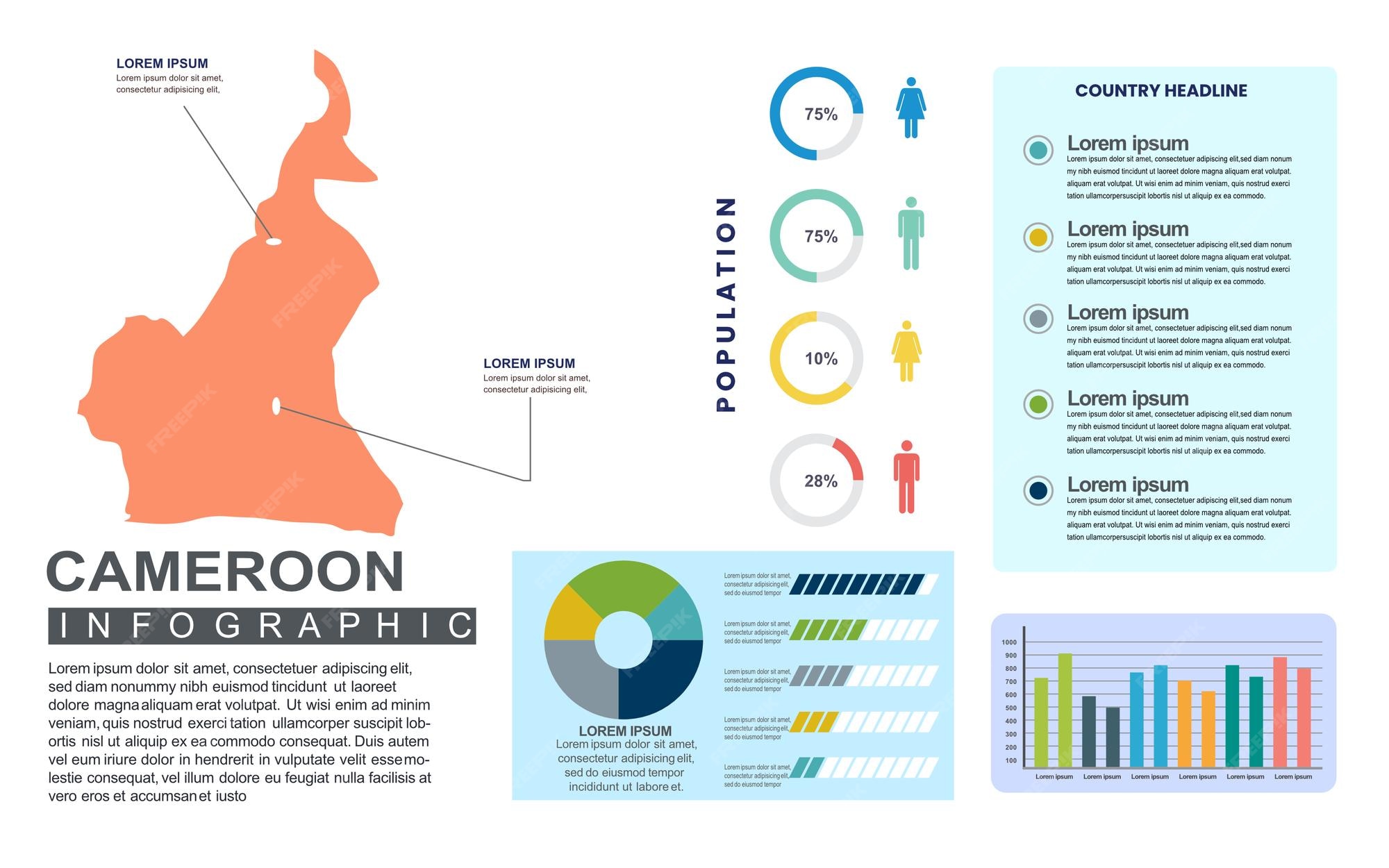 Premium Vector Cameroon detailed country infographic template with