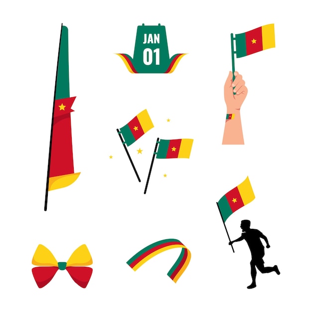 Камерун Элемент День независимости Иллюстрация Дизайн Вектор