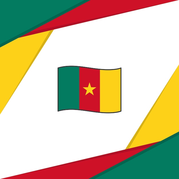 カメルーンの国旗の抽象的な背景のデザイン テンプレート カメルーン独立記念日のバナー ソーシャル メディアのポスト カメルーンの背景