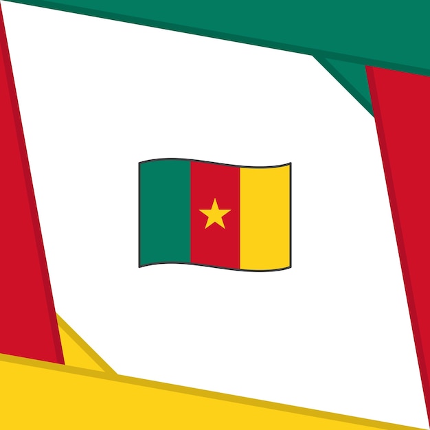 カメルーンの国旗の抽象的な背景のデザイン テンプレート カメルーン独立記念日のバナー ソーシャル メディアのポスト カメルーン独立記念日