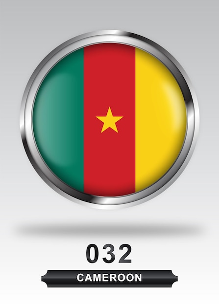 Cameroon flag badge icon Full Vector