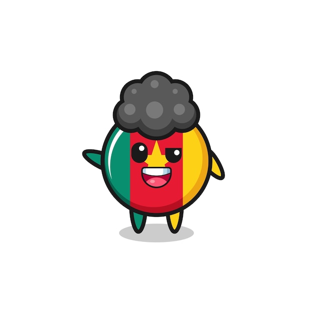 Cameroon flag character as the afro boy