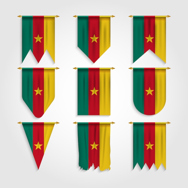 Cameroon Flag in Different shapes, Flag of Cameroon in Various Shapes