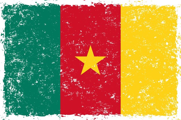 Cameroon flag grunge distressed style