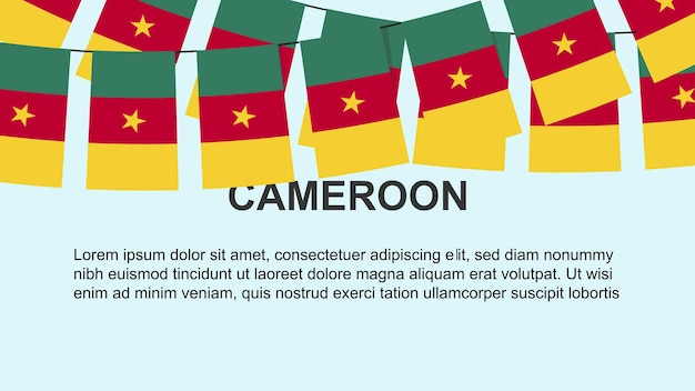 Cameroon flags hanging on a rope celebration and greeting concept independence day