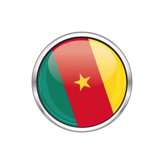 Vector cameroon national circle button flag vector