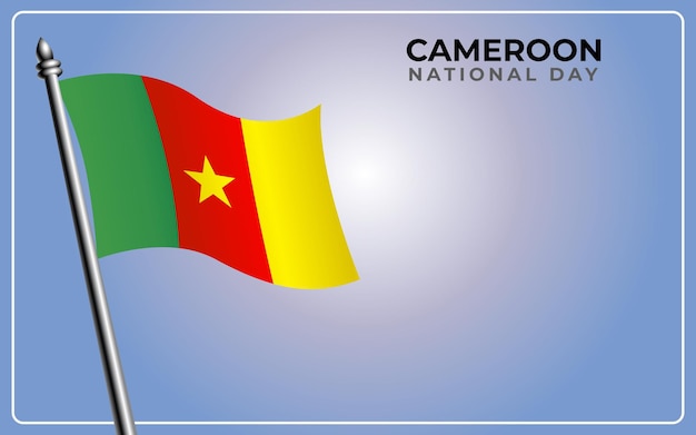 Cameroon national flag isolated on gradient color background